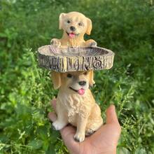 Dog Sculpture, Garden Decor - Yellow - View 3