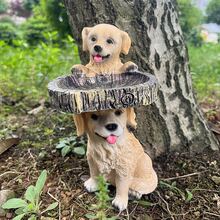 Dog Sculpture, Garden Decor - Yellow - View 6