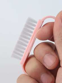12入組小型修甲除塵刷,手柄握把式指甲刷,具有馬卡龍粉刷頭,用於清潔指甲 - 粉色 - 查看 4