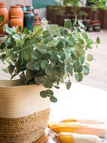1pc Artificial Plants Eucalyptus Stems Eucalyptus Leaf Spray Faux Eucalyptus Branches Greenery Stems Silk Plastic Plants Floral For Vase Home Party Wedding Decoration, Valentine Day, Gift Gifts Birthday Graduation - Green - View 9