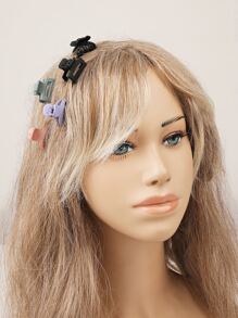 18pcs Solid Matte Hair Claw Flower Claw Plastic Small Claw Clips & Mini Claw Clips For Hair, Mini Hair Clips For Thin Hair, Tiny Jaw Clip For Hair Casual - Multicolor - View 3