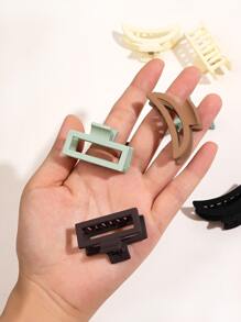 10 piezas de pinzas de pelo mini mate geométricas casuales - Multicolor - Ver 5