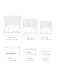 6入組套袋套裝字母印花旅行收納袋衣物收納袋、旅行收納袋套裝、包裝盒套裝、行李箱收納袋套裝學校用品大學宿舍學生房間裝飾臥室裝飾必需品 - 粉色 - 查看 5