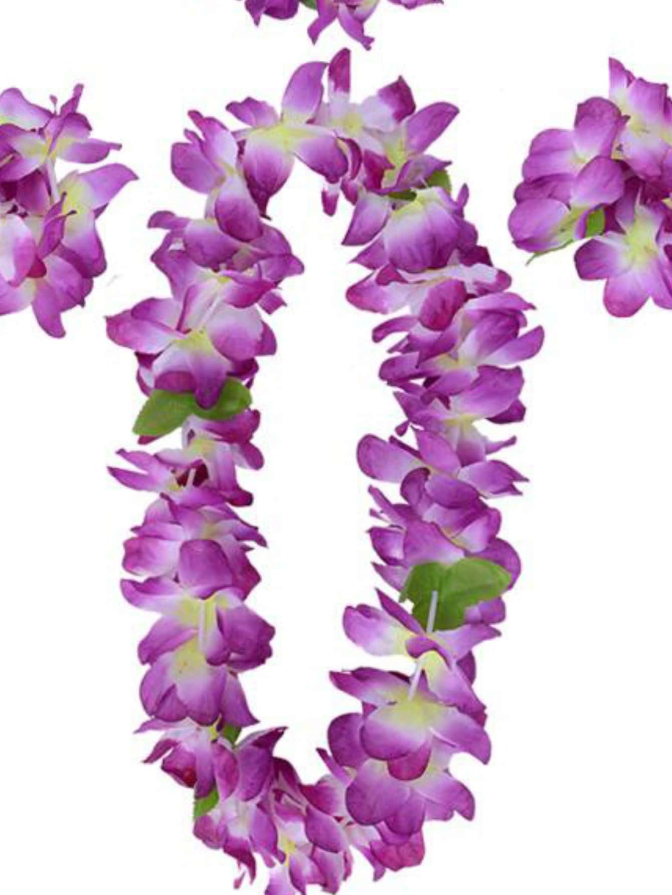 1Pc 3.4ft Hawaiian Tropical Jumbo Multicolored Luau Hibiscus Flower Lei Garland For Hawaiian Party Supplies Decorations Party Birthday,Valentine'S Day,Mother'S Day Gift - 紫色 - 查看 1