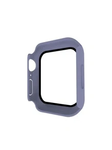 1 carcasa ultra completa para PC + protector de pantalla de vidrio templado, funda protectora rígida a prueba de golpes, compatible con Apple Watch 38/40/42/44/41/45/49 mm (reloj y pulsera no incluidos) - Morado - Ver 5