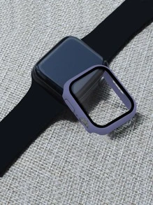 1 carcasa ultra completa para PC + protector de pantalla de vidrio templado, funda protectora rígida a prueba de golpes, compatible con Apple Watch 38/40/42/44/41/45/49 mm (reloj y pulsera no incluidos) - Morado - Ver 4