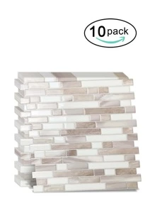 10 sheets thickened design peel and paste kitchen splashback and bathroom self-adhesive tiles - Multicolor - View 2