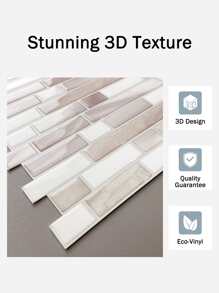 10 sheets thickened design peel and paste kitchen splashback and bathroom self-adhesive tiles - Multicolor - View 4