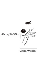 Vinyl Water Spa, Nail Hair Salon Wall Sticker, Fashionable Women Eyelash Art Wall Decor, Removable Home Window Decoration Wall Art