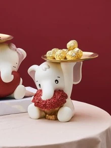 1pc Resin Elephant Flower Tray Or Key Snack Storage Holder, Creative And High-Grade Decoration Best Gifts Birthday