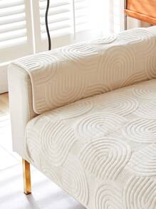 1pc Universal Plush Sofa Cushion, Modern & Simple, Anti-slip, Dustproof And Washable Cover, Suitable For Four Seasons Living Room Chair Cushion - 米色 - 查看 8