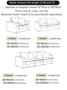 1pc Universal Plush Sofa Cushion, Modern & Simple, Anti-slip, Dustproof And Washable Cover, Suitable For Four Seasons Living Room Chair Cushion - 米色 - 查看 10