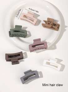 7pcs Square Design Simple Casual Business Mini Hair Claw Claw Clips Hair Clips Hair Jaw Clip Hair Clamps Hair Clutch Hair Catcher Clip, School Stuff, College Fall Winter Hair Accessories For Women For Vacation Outfits Woman - Multicolor - View 3