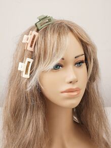 7pcs Square Design Simple Casual Business Mini Hair Claw Claw Clips Hair Clips Hair Jaw Clip Hair Clamps Hair Clutch Hair Catcher Clip, School Stuff, College Fall Winter Hair Accessories For Women For Vacation Outfits Woman - Multicolor - View 4