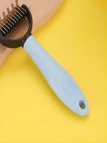 de mascota Peine , perro Cepillo , gato Cepillo , para largo grueso pelo , aseo de mascotas Herramienta rastrillo , desenredar Peine para grande , medio & perros pequeños & gatos , con largo & corto de acero inoxidable dientes - Azul - Ver 2