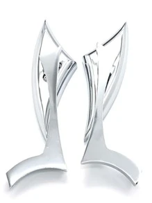 Triangle Shaped Aluminum Motorcycle Rearview Side Mirror - Silver - View 2