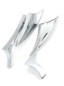 Triangle Shaped Aluminum Motorcycle Rearview Side Mirror - Silver - View 3
