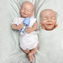 18英寸全矽膠重生嬰兒娃娃手工逼真新生嬰兒玩偶3D彩繪嬰兒逼真新生娃娃 - 杏色 - 查看 5