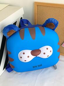 Mochila dibujos animados lindo con diseño de tigre para niños con doble hombro tirantes - Azul - Ver 1