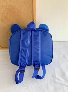 Mochila dibujos animados lindo con diseño de tigre para niños con doble hombro tirantes - Azul - Ver 3