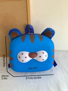 Mochila dibujos animados lindo con diseño de tigre para niños con doble hombro tirantes - Azul - Ver 7