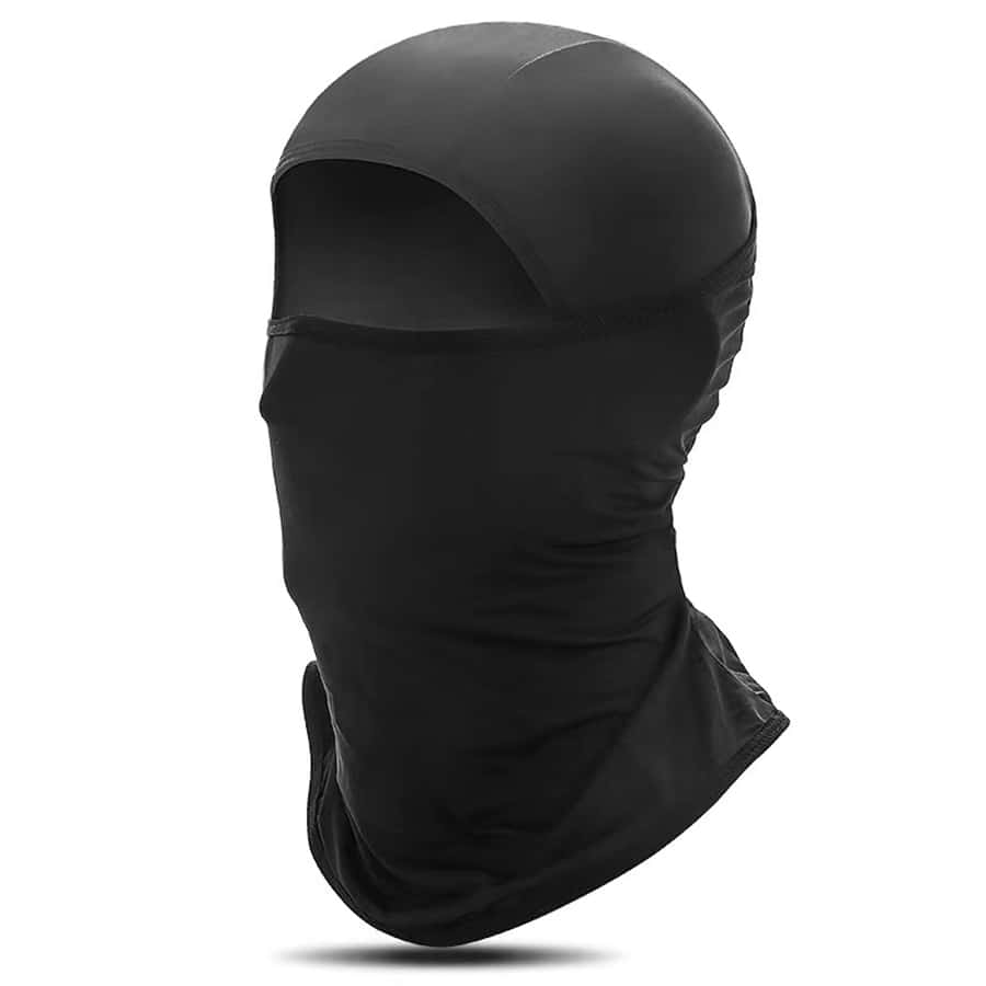 1pc Women's Solid Color Breathable Outdoor Cycling Full Face Mask, Windproof & Uv Protection Balaclava For Motorcycle - Black - View 1