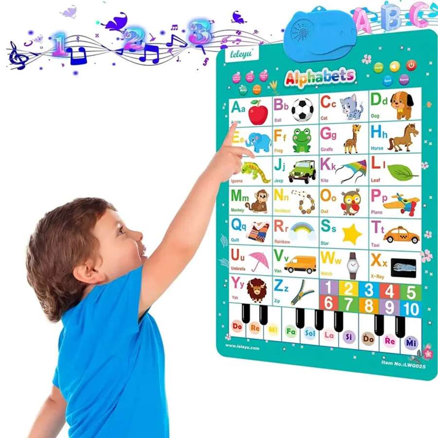 Âm thanh Tường Giáo dục sớm Đồ chơi , Chữ cái & Số & & Âm nhạc Áp phích , Món quà tốt nhất Đối với Con trai Và Cô gái Đối với Trường mầm non Giáo dục Đồ Chơi - màu xanh lá - Xem 1