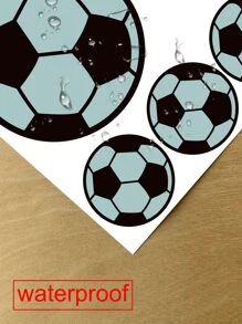 1 pieza Pegatina de pared autoadhesiva de PVC con diseño de fútbol simple de estilo de dibujos animados para decoración de habitación de niños, resistente al agua, brillante en la oscuridad verde, para fans de fútbol, pegatinas, decoración de pared, calcomanía de vinilo para decoración del hogar, artículos de decoración de primavera para refrescar su hogar, pegatinas de decoración Rama