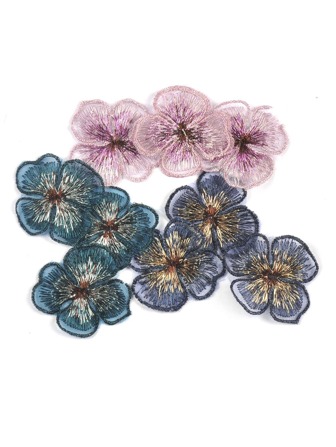 20pcs Embroidered Mesh Fabric Flower Patches For Sewing Hats, Clothes, Stickers, Lace Accessories, Diy Wedding Dress Decorations, 3 Colors