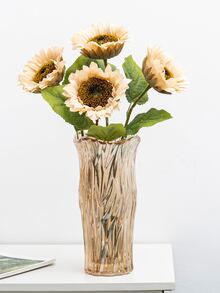 1.人造向日葵花，現代田園簡約北歐風格，用於派對婚禮家居裝飾。 - 白色 - 查看 2