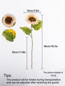 1.人造向日葵花，現代田園簡約北歐風格，用於派對婚禮家居裝飾。 - 白色 - 查看 3