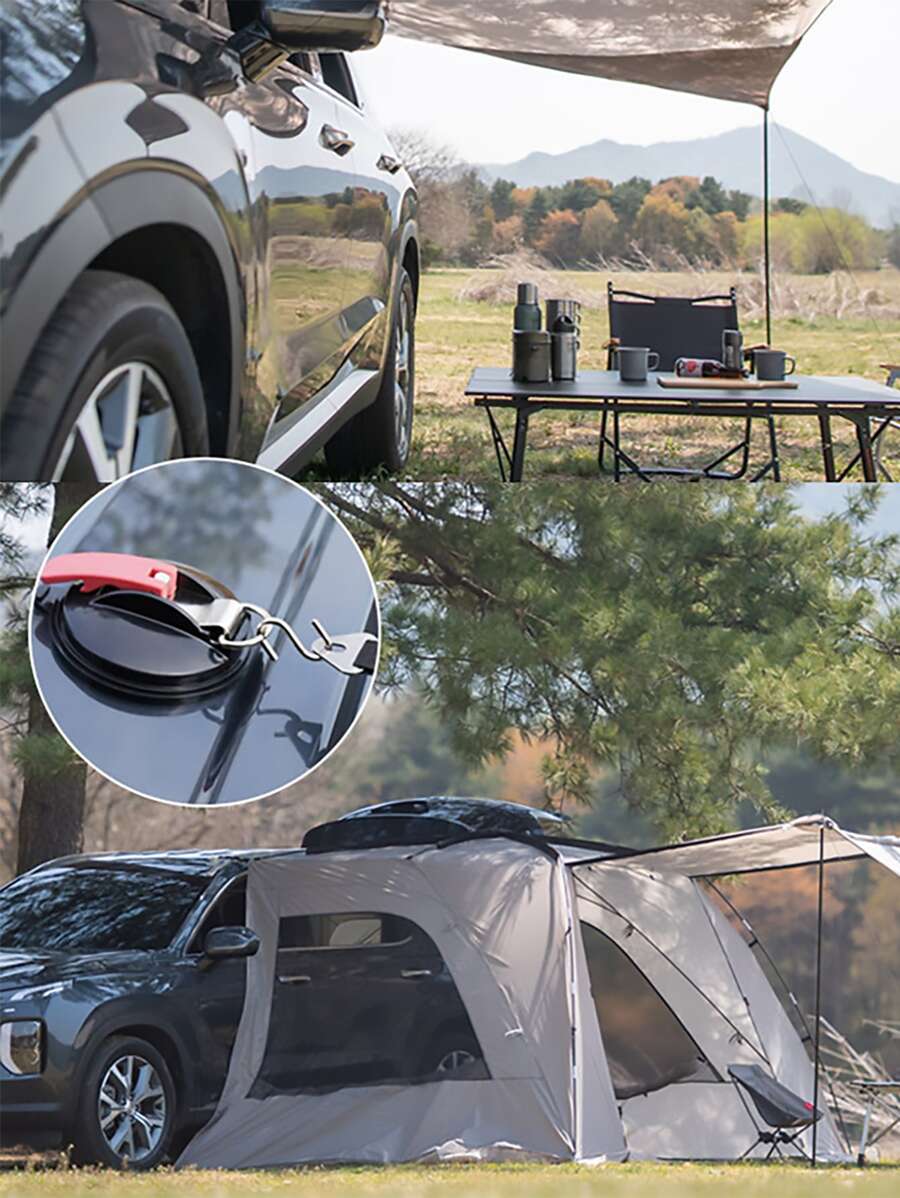 1pc Outdoor Camping Rope Strong Suction Cup Car Tent Canopy Hook Luggage Strap Fastener Pet Vacuum Suction Cup - Black - View 1