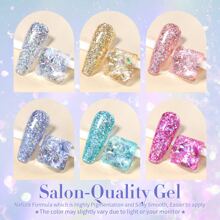 Esmaltes de uñas - Serie de gel de uñas con purpurina - Ver 2