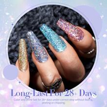 Esmaltes de uñas - Serie de gel de uñas con purpurina - Ver 3