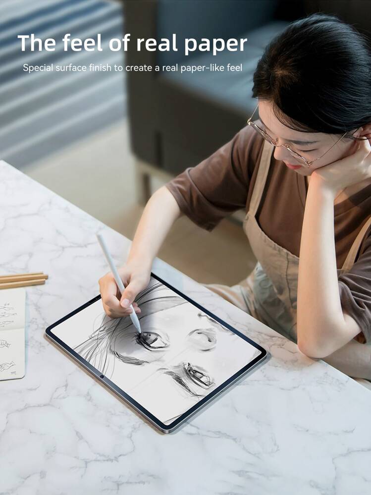 Paper Feel Screen Protector Compatible With Samsung Galaxy Tab S6 Lite 10.4 S7 11 S7FE S7PLUS S8+ 12.4 S5E S4 A8 A7 Lite A  10.5 10.1 Painting Write Matte PET Paper Feel Film Drawing Paper Feel Film - Clear - View 2