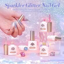 Esmaltes de uñas - Serie de gel de uñas con purpurina - Ver 7