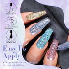 Esmaltes de uñas - Serie de gel de uñas con purpurina - Ver 9