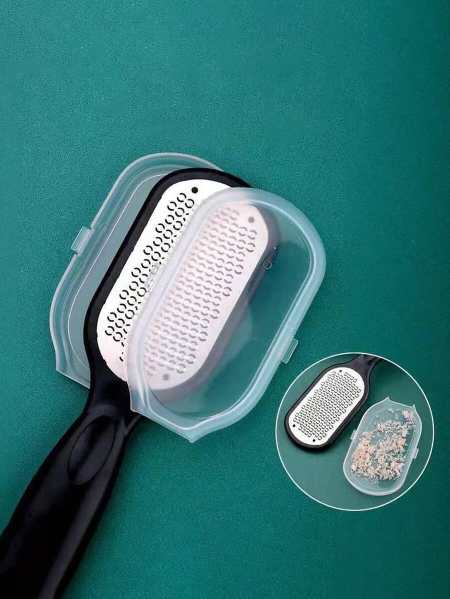 1pc Foot File Callus Remover, One-sided Durable Pumice Stone Scrubber, Home Pedicure Tool To Remove Dead Skin & Hard Skin - Black - View 1