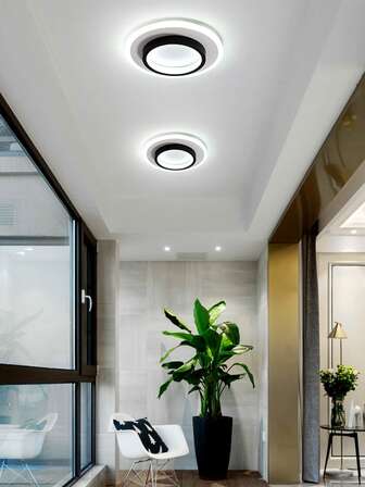 SUNMEIYI 客廳現代LED圓形吸頂燈臥室廚房陽台走廊裝飾室內燈光天花板燈