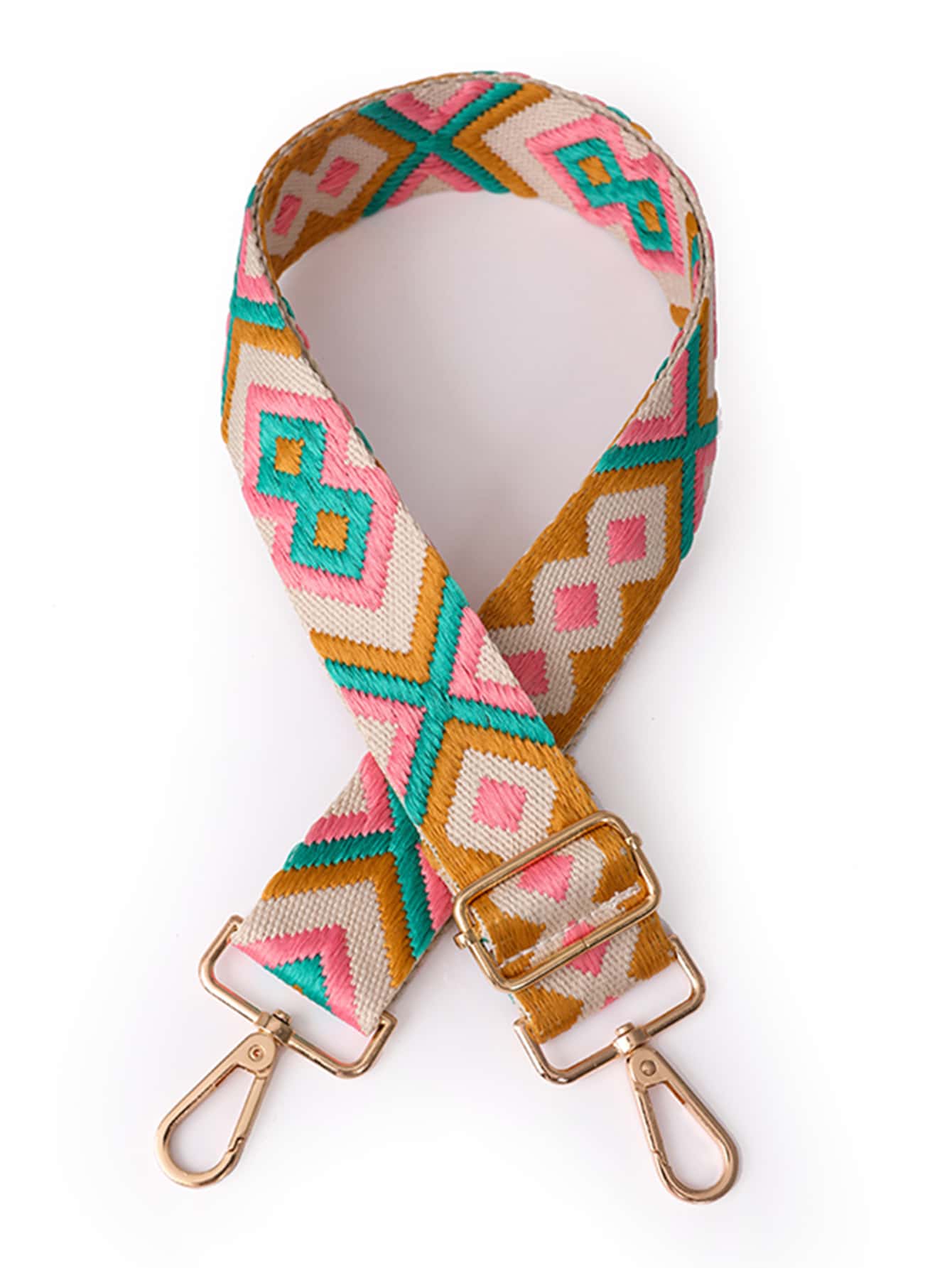 幾何圖案拼色可調節背帶，包包配件DIY配件，可調節肩帶，禮物裝飾禮品配件