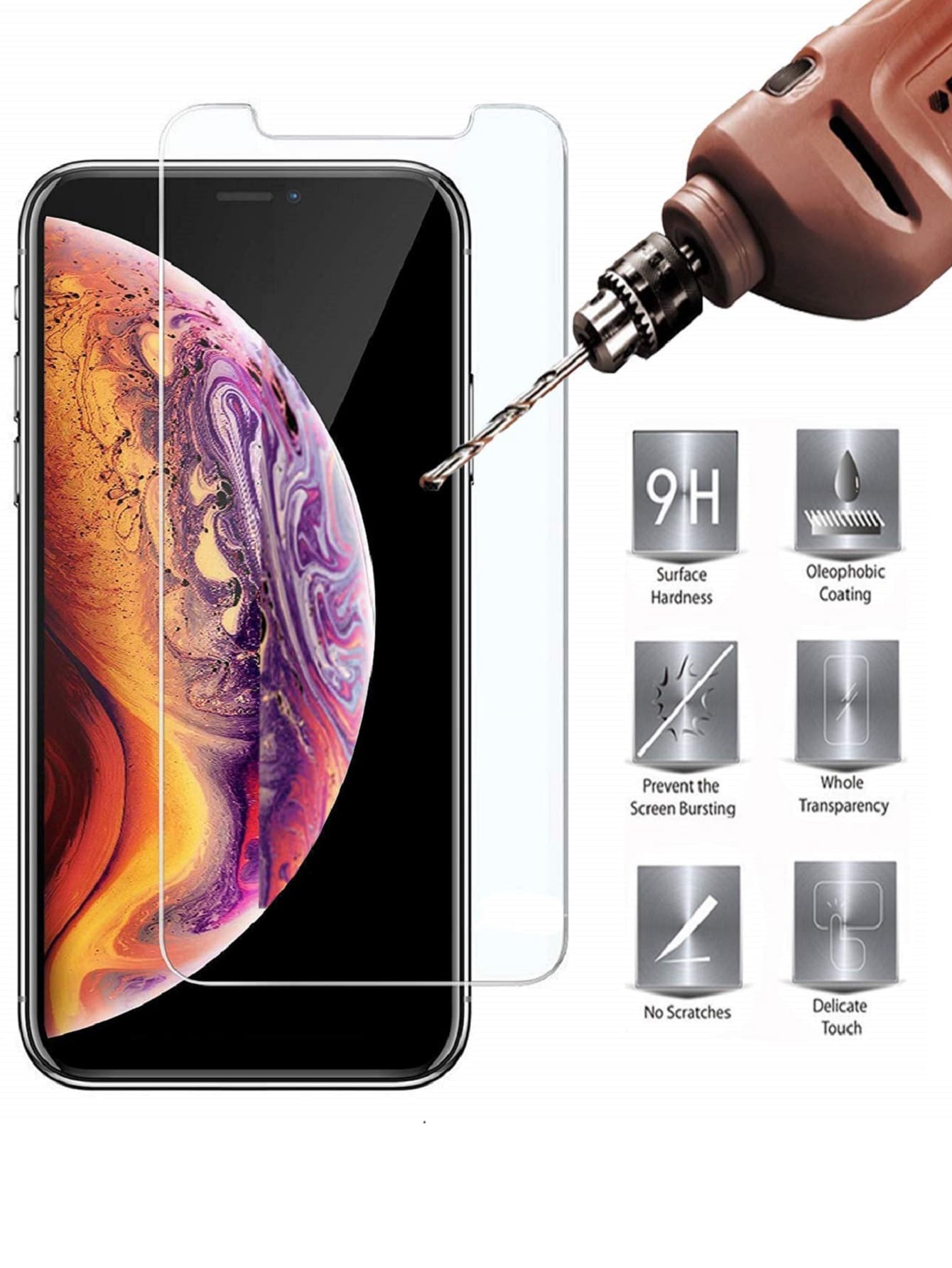 1張強化薄膜相容於iPhone15/15Plus/15Pro/15Promax - 無色 - 查看 1