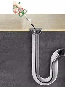 1 pc Sewer Pipe Unblocked Snake Spring Pipe Dredging Tool Kitchen Bathroom Sewer Cleaning Tool Kitchen Accessories - Green - View 1