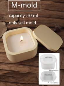 方形蠟燭罐矽膠模具，水泥模具，圓形混凝土蠟燭杯模具，儲物盒石膏模具，環氧樹脂儲物罐模具 - 白色 - 查看 5