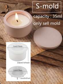 方形蠟燭罐矽膠模具，水泥模具，圓形混凝土蠟燭杯模具，儲物盒石膏模具，環氧樹脂儲物罐模具 - 白色 - 查看 4