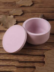 方形蠟燭罐矽膠模具，水泥模具，圓形混凝土蠟燭杯模具，儲物盒石膏模具，環氧樹脂儲物罐模具 - 白色 - 查看 3