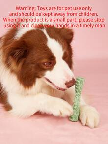 1pc Solid Pet Teething Stick Toy - Olive Green - View 4