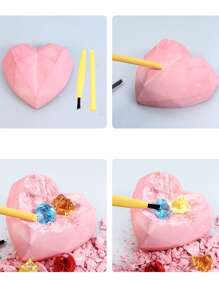 Archeology Gemstone Ore Fossil Digging Hammer Toy For Children, Diy Rhinestone Treasure Hunt Kit, Boys And Girls, Packaging, Excavate,Hunt For Girl,Boy Toys Age 5,Toys,Kids Toys,Toys For Girls,Treasure Box,Boys Toys Age 10,Archeological - Blue - View 10