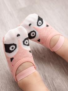 粉色狐狸有圖案孩子們襪子 - 粉色 - 查看 4