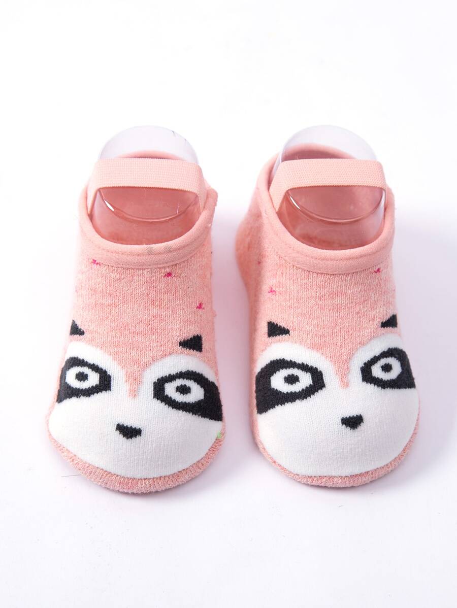 粉色狐狸有圖案孩子們襪子 - 粉色 - 查看 1