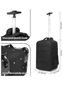 Rolling Backpack,Travel Backpack With Wheels Roller Backpack Wheeled Laptop Backpack Business Backpack Carry On Backpack Flight Approved Fits 17 Inch Laptop Backpack With Wheels For Women Men-Black International Women's Day - Black - View 6